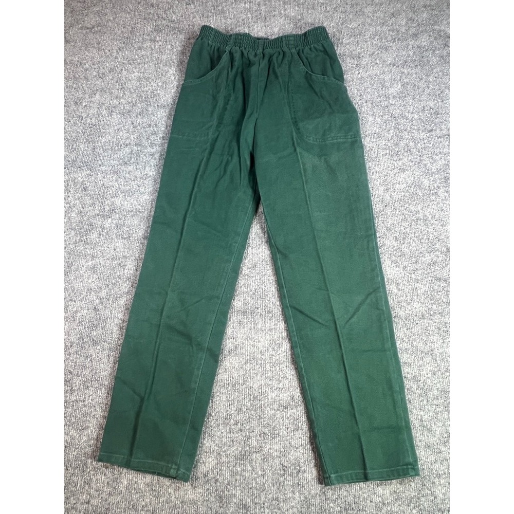 Vintage Cascade Blues Pants 10 Short Green Pull On Elastic Waist 90s Normcore